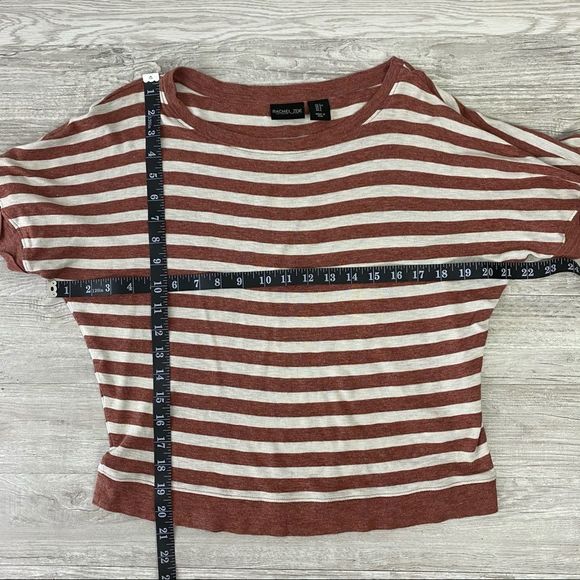 Rachel Zoe Striped Dolman Rust White Blouse - Picture 7 of 7